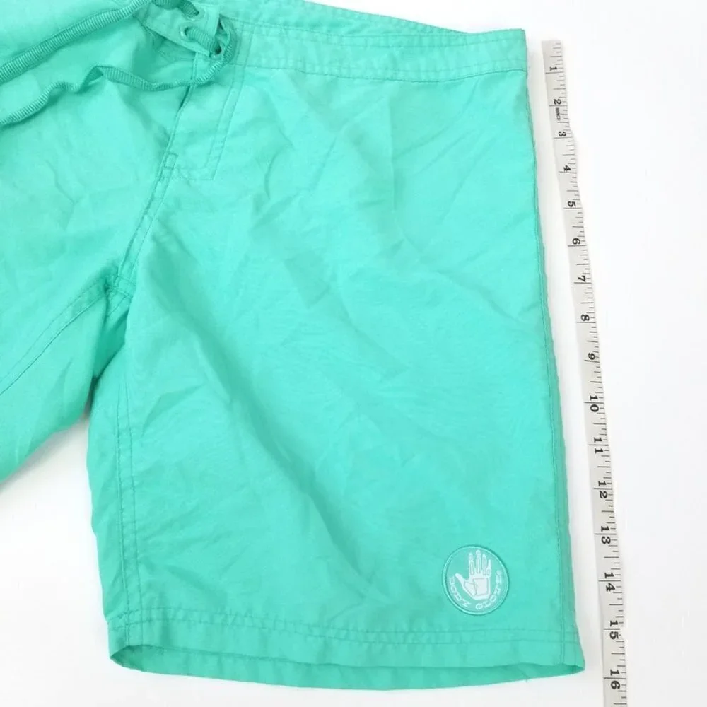 Body Glove 90s Aruba Neon Mint Green 16 Inch Board Shorts Swim Trunks Mens Small